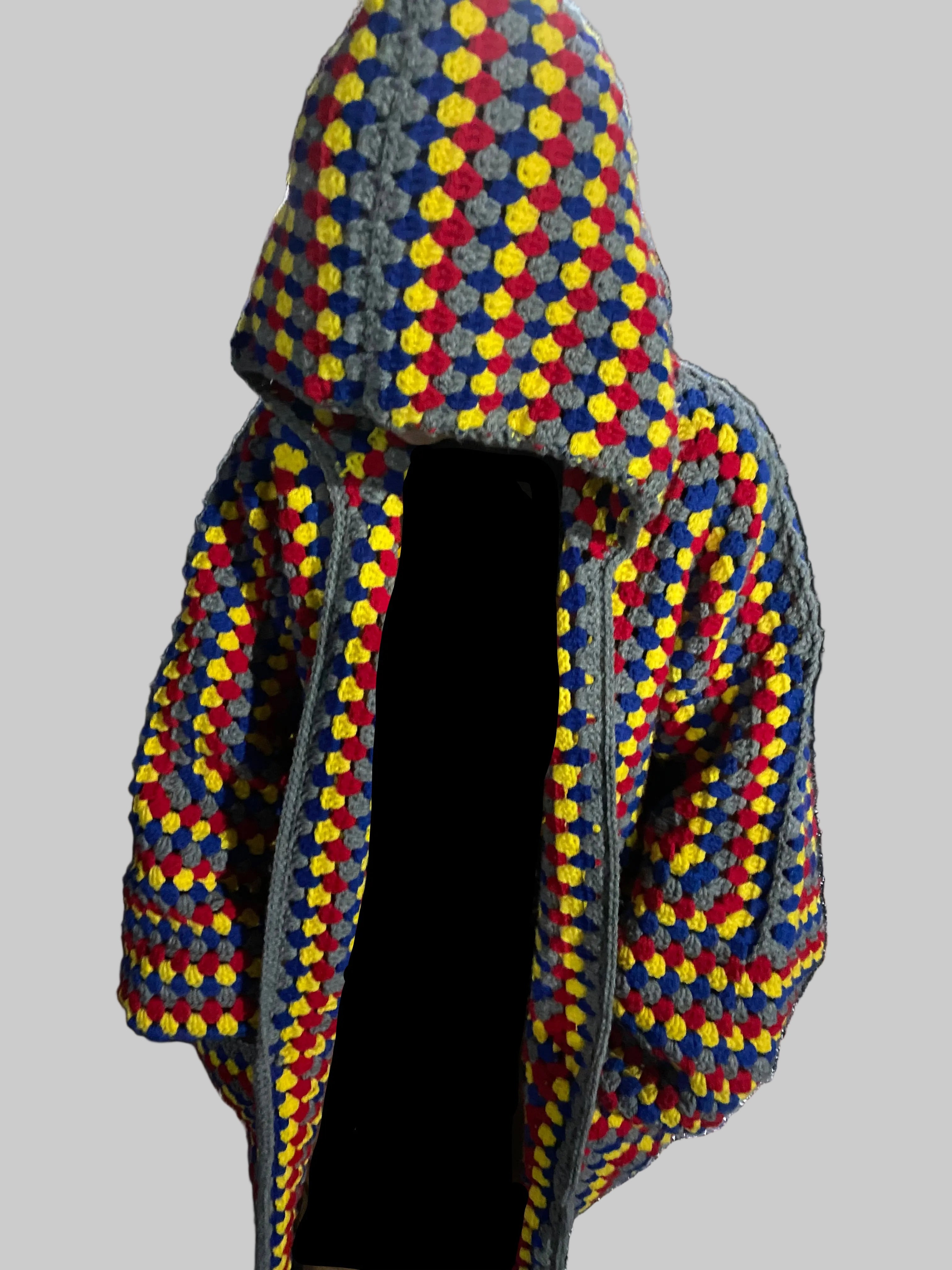 Colorful braided rope with a brand logo on a dark background